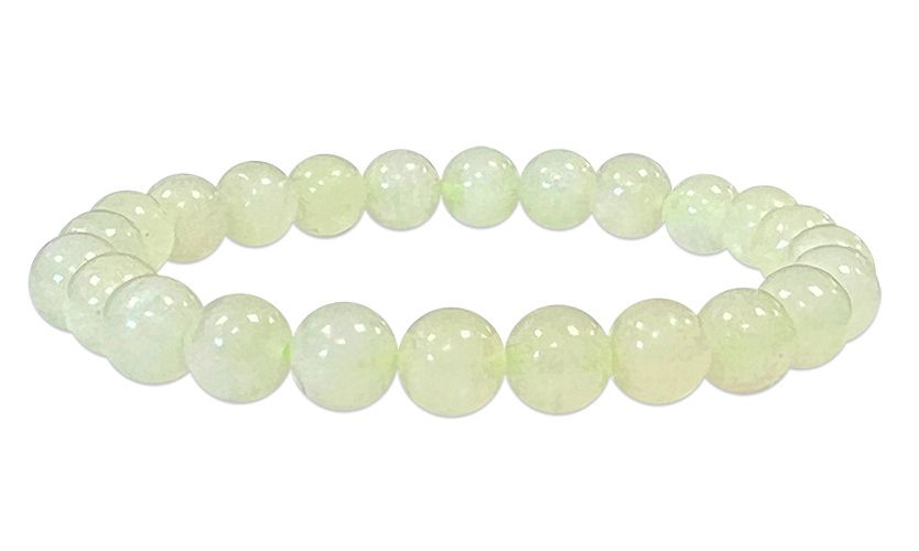 Indian green jade hard stone stretch bracelet