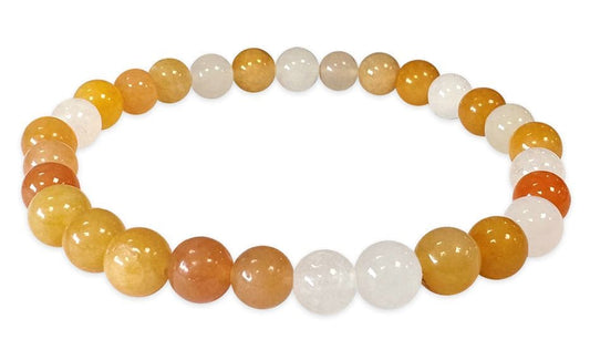 Bracciale elasticizzato pietre dure Giada multicolore 6mm