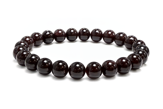 Bracciale elasticizzato pietre dure granato rosso 8 mm