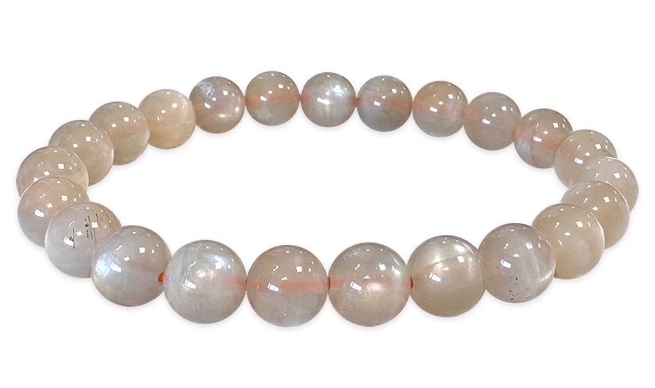 Gray moonstone hard stone stretch bracelet