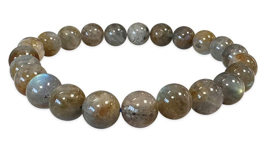 Tiger's eye labradorite tourmaline hard stone stretch bracelet