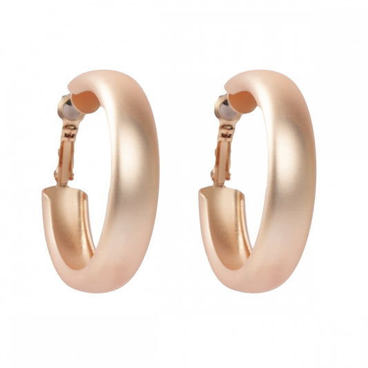 Satin rose gold circle earrings