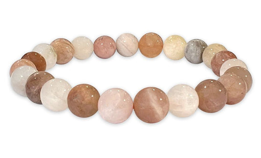 Stretch bracelet with semi-precious stones moonstone multicolored moonstone