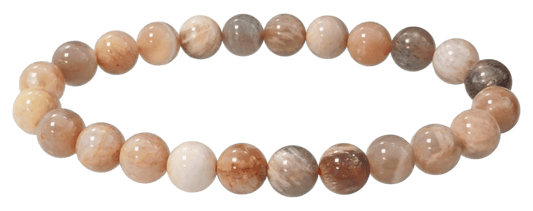 Stretch-Armband mit Halbedelsteinen, Mondstein, mehrfarbiger Mondstein