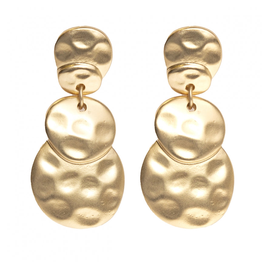 Satin gold pendant earrings