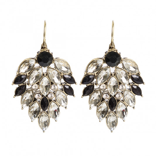 Schwarz-weiße Silberohrringe