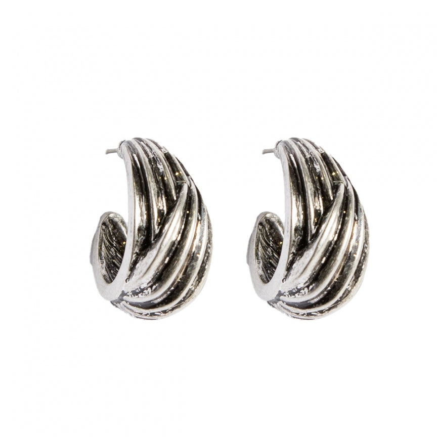 Silver circle earrings