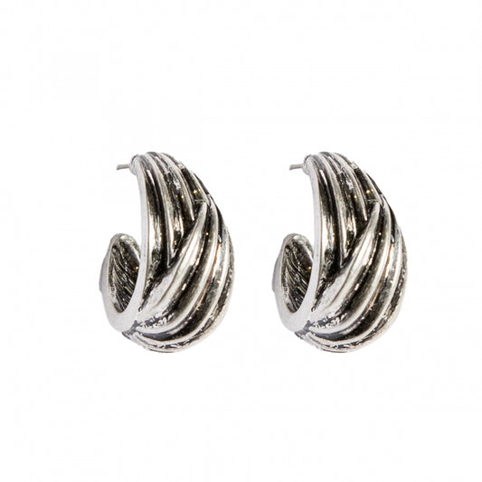 Silver circle earrings