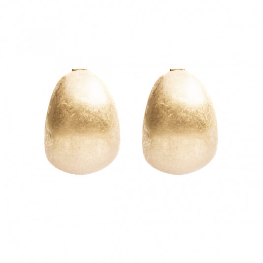 Satin gold pendant earrings