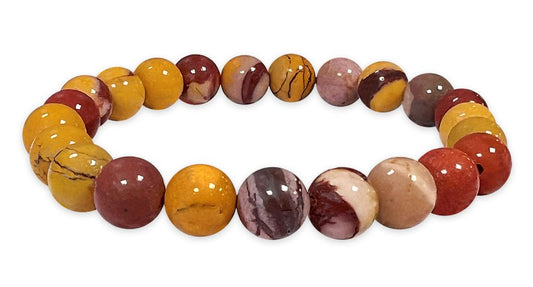 Bracciale elasticizzato pietre dure diaspro jasper mokaite