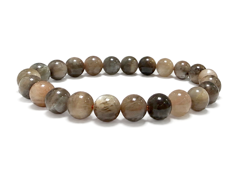 Bracciale elasticizzato pietre dure pietra di luna nera 8 mm