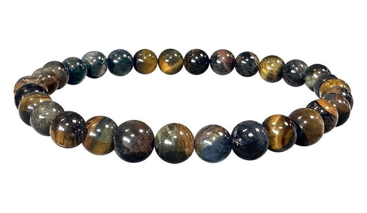 Bracciale elasticizzato pietre dure Occhio di falco 6mm