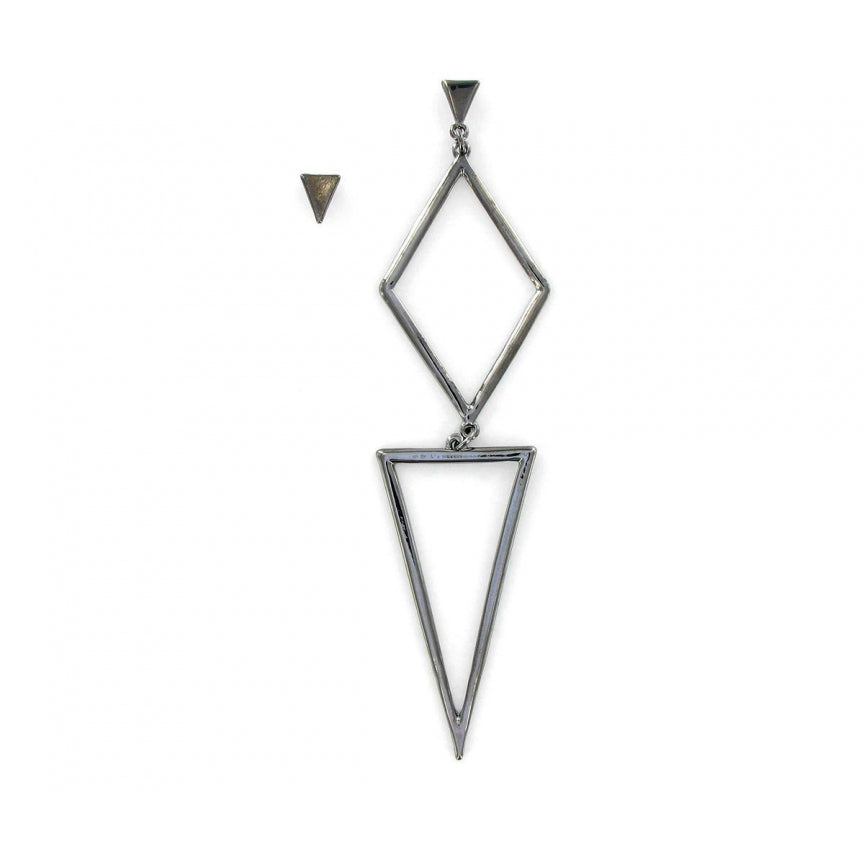 Dark silver pendant earrings in different lengths