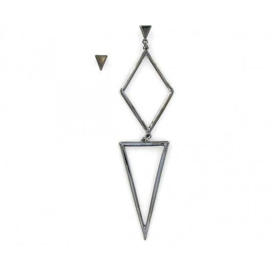 Dark silver pendant earrings in different lengths