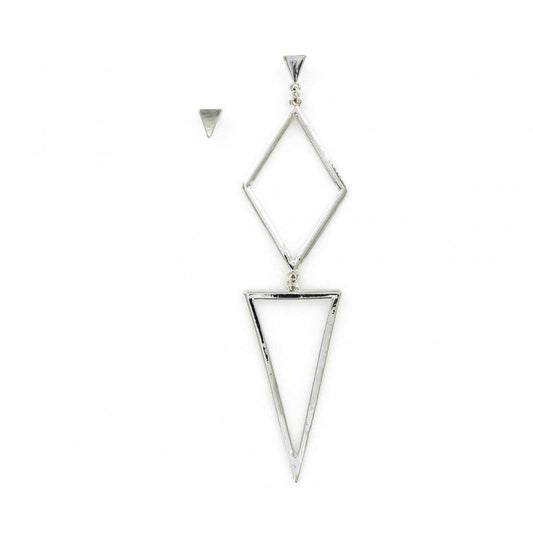 Silver pendant earrings of different lengths