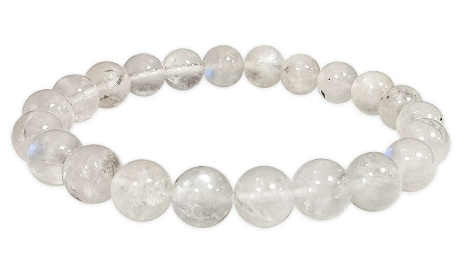 Peristerite white moonstone stretch bracelet