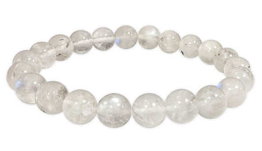 Peristerite white moonstone stretch bracelet