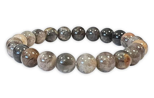 Black moonstone hard stone stretch bracelet