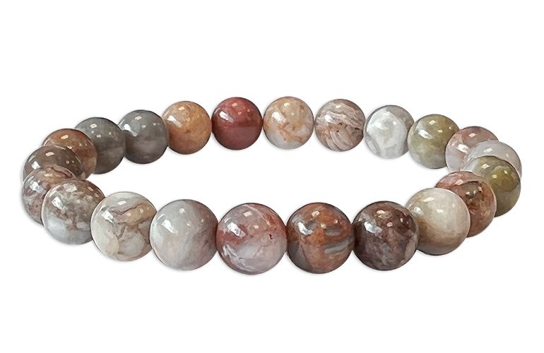 Tiger's eye labradorite tourmaline hard stone stretch bracelet