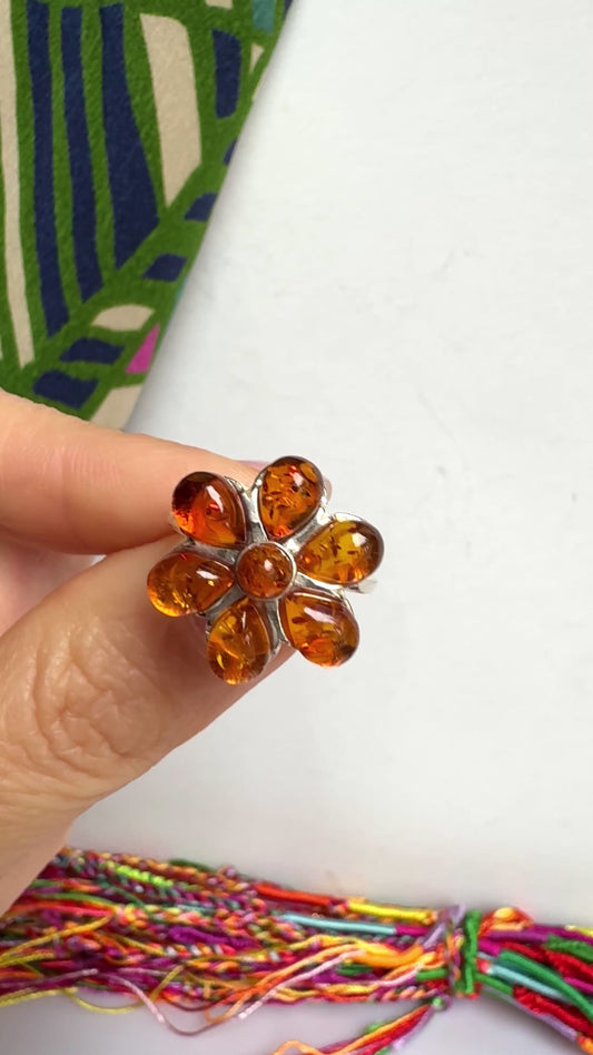 Anello argento 925 ambra misura 14 - 15AMB