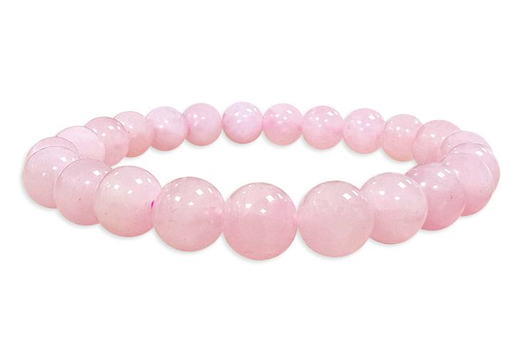 Rose quartz hard stone stretch bracelet