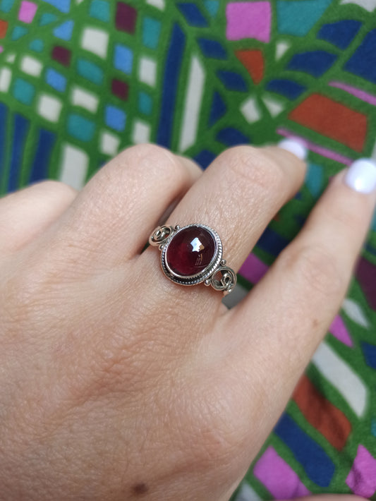 K36 garnet 925 silver ring