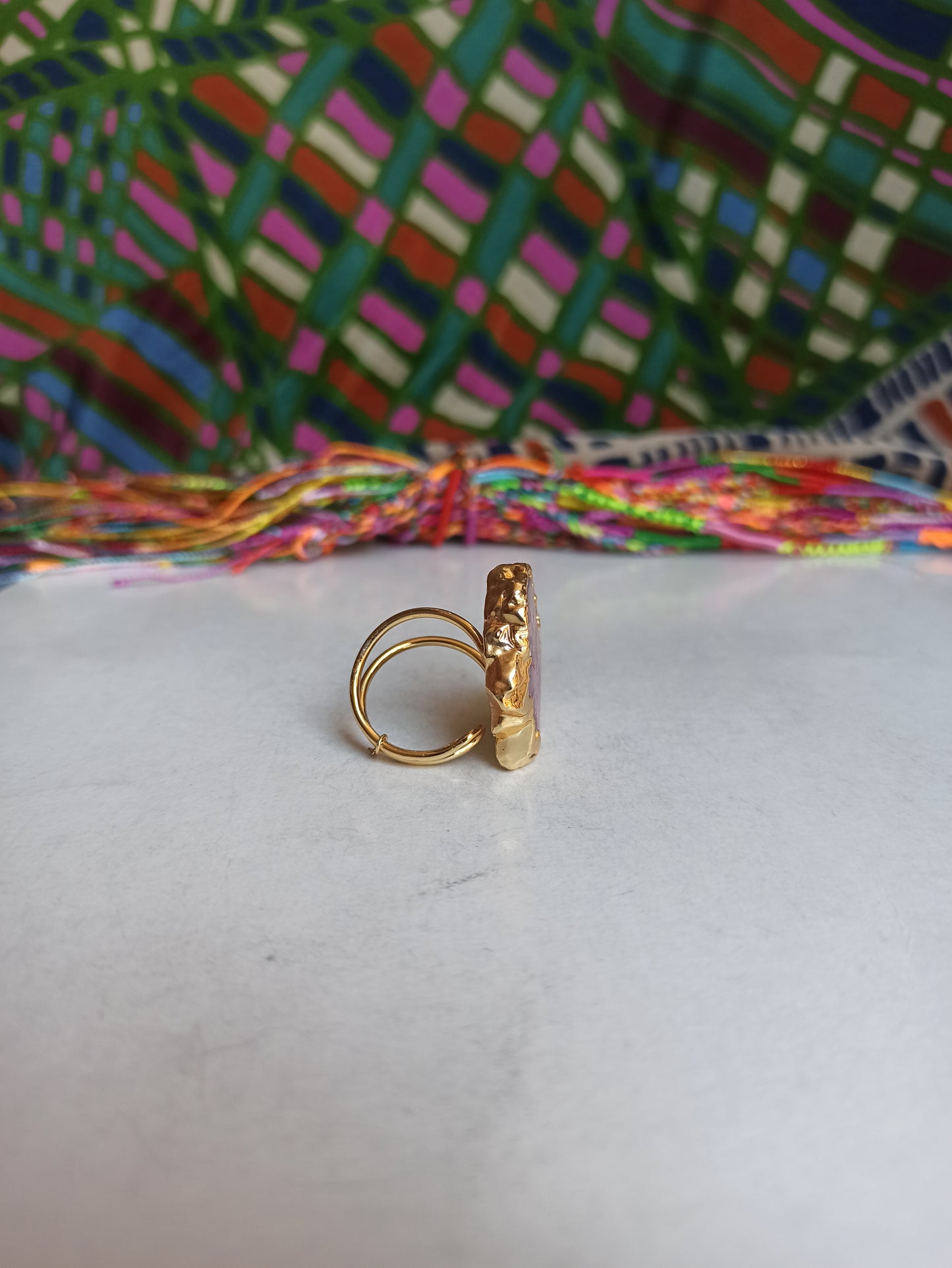 Golden agate ring