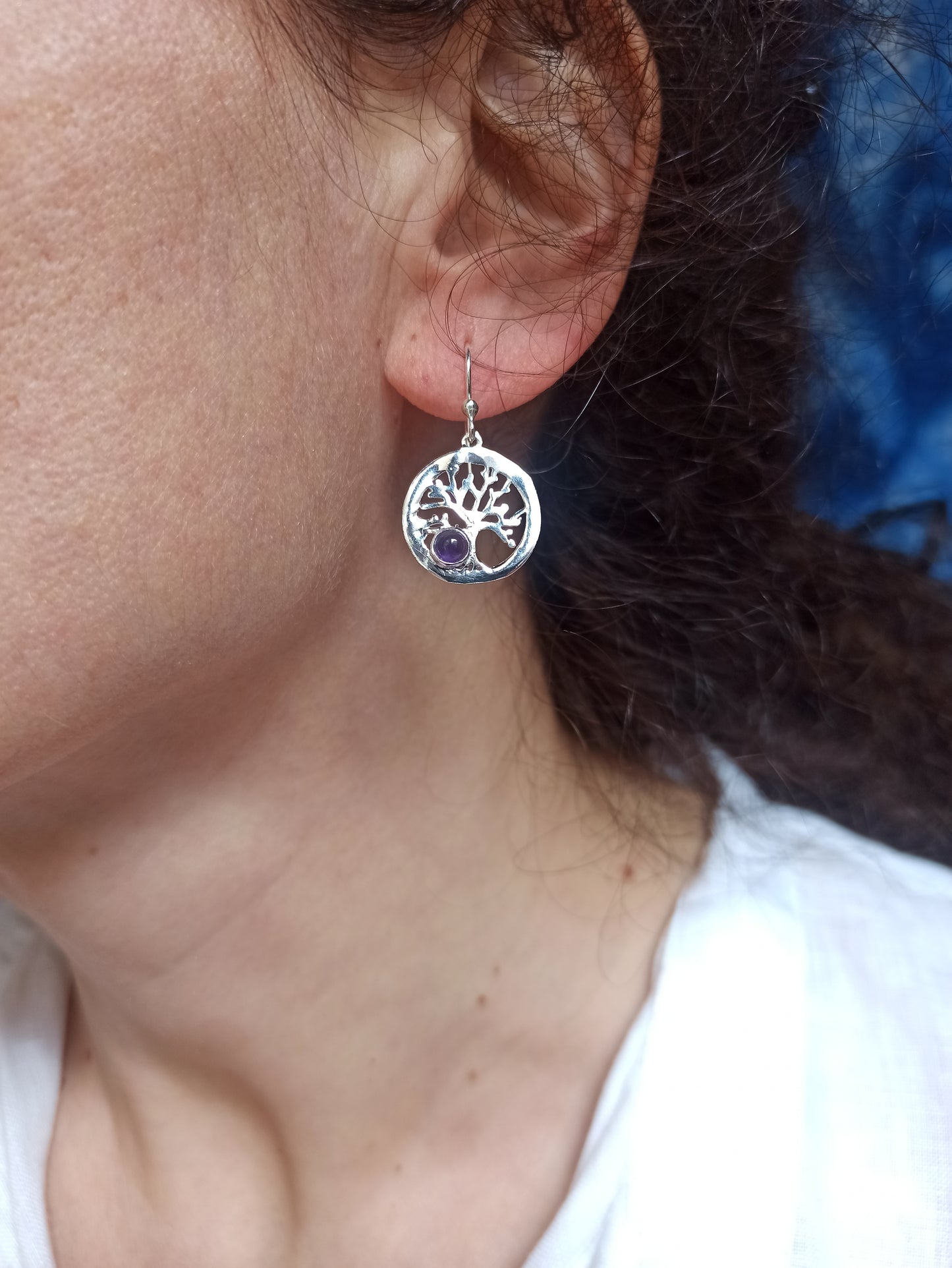 925 Silber Ohrringe Amethyst O17