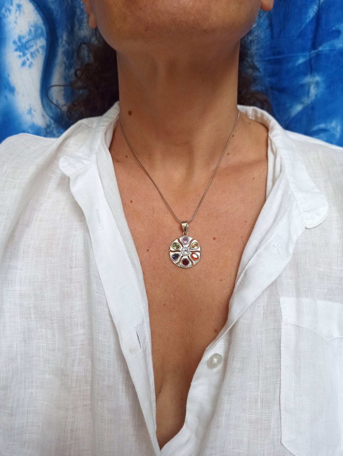 925 silver 7 chakra pendant