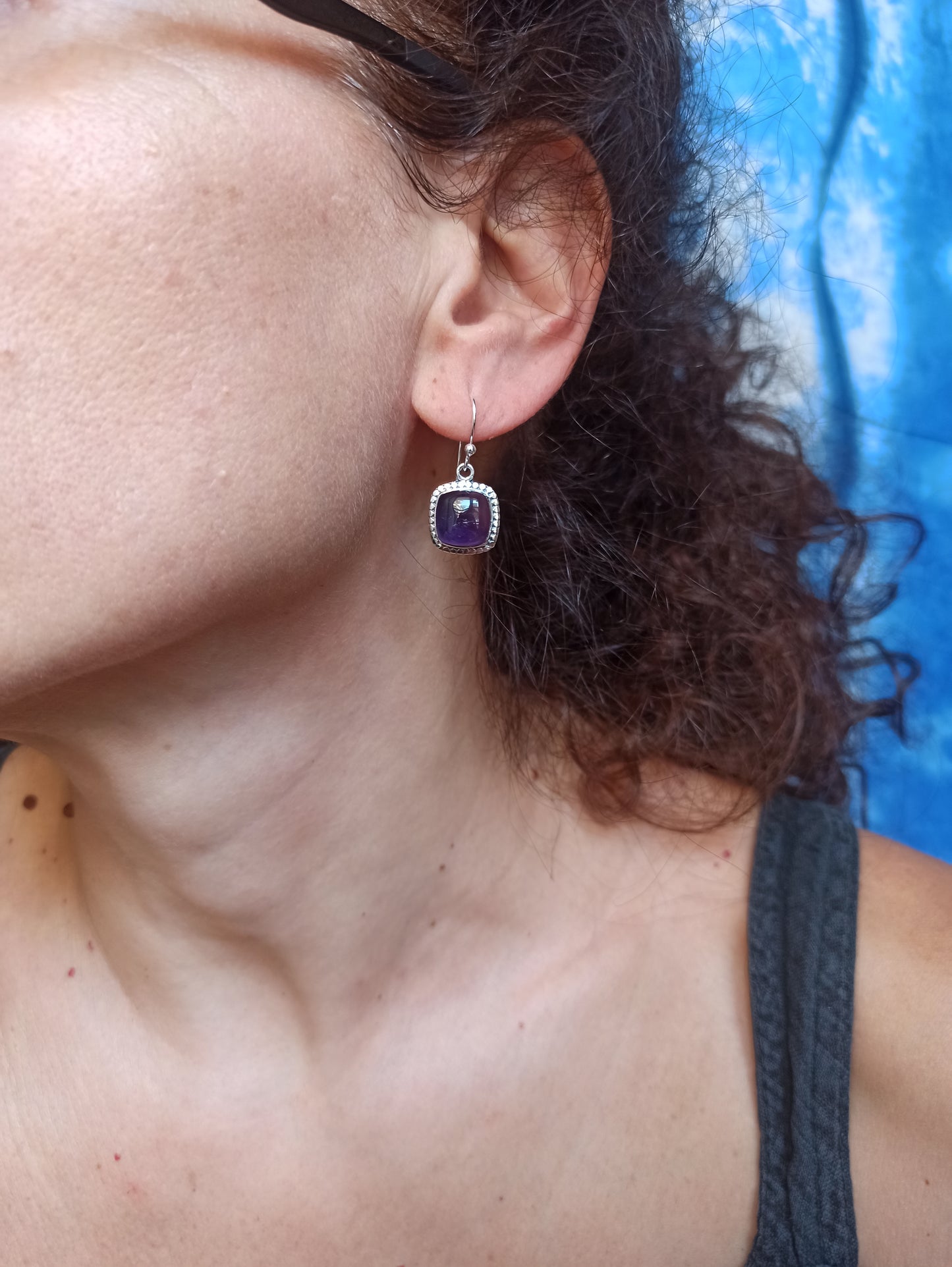 Amethyst 925 silver earrings