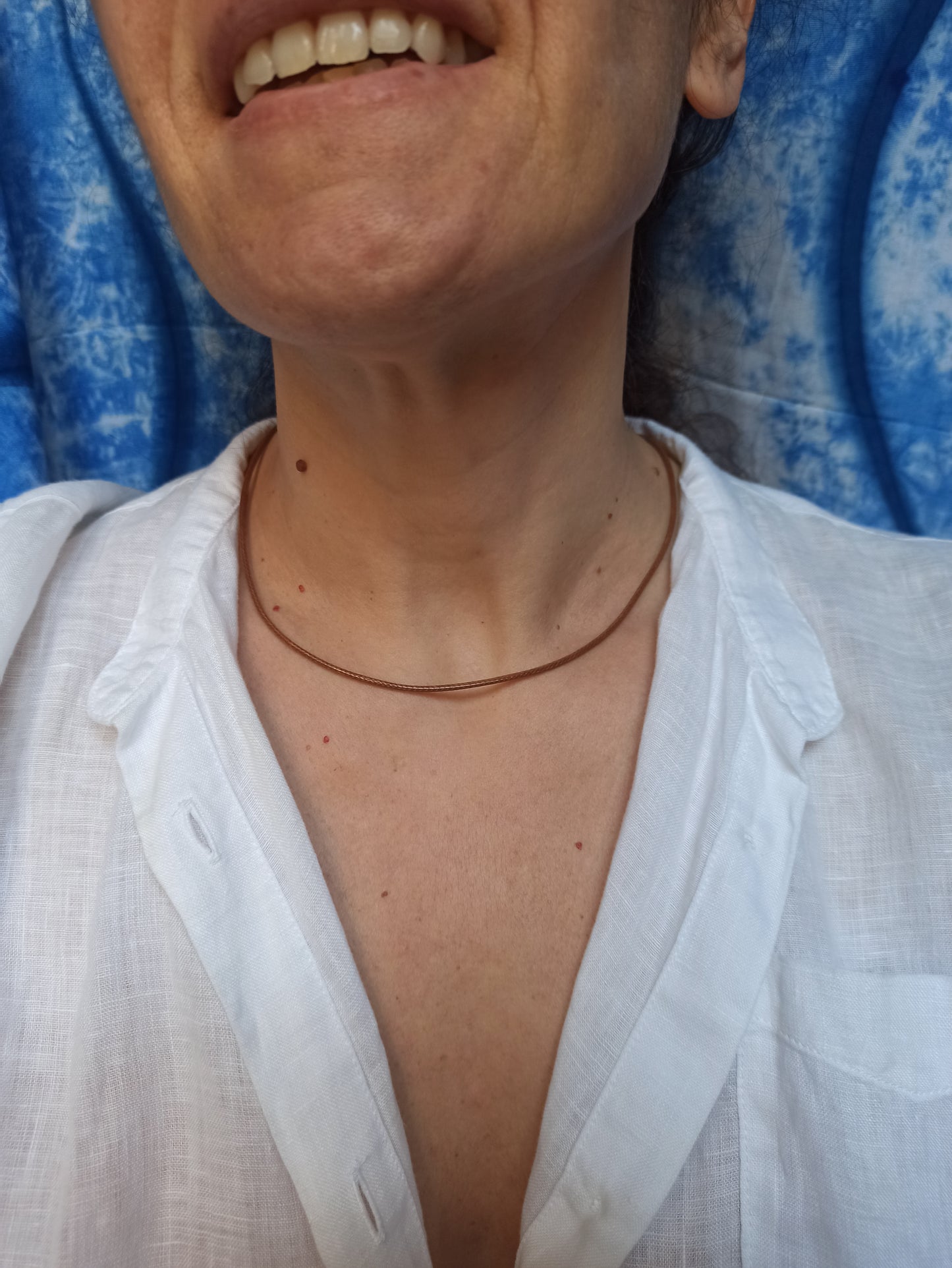 Brown Tubular Rubber Necklace