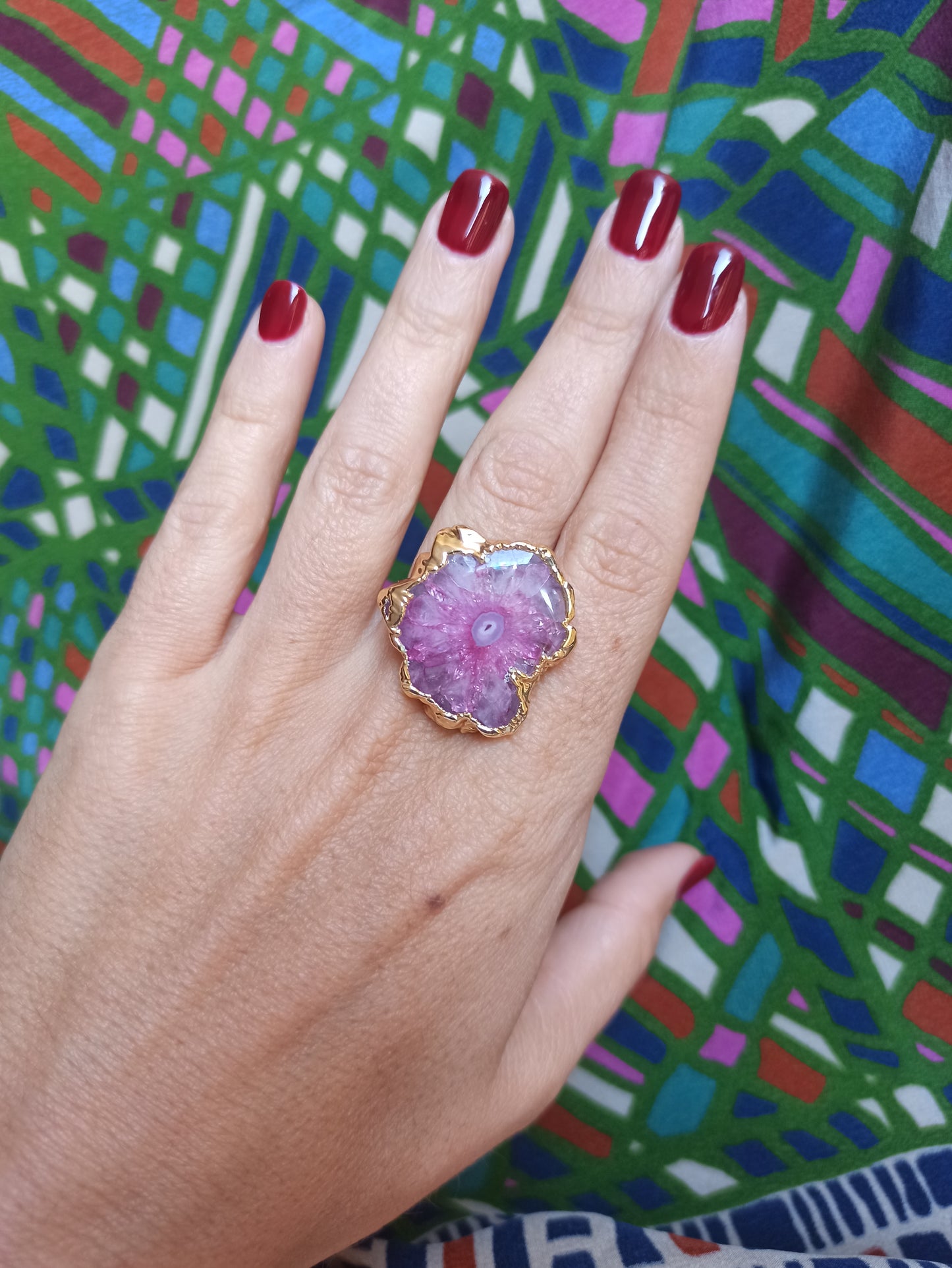 Golden agate ring