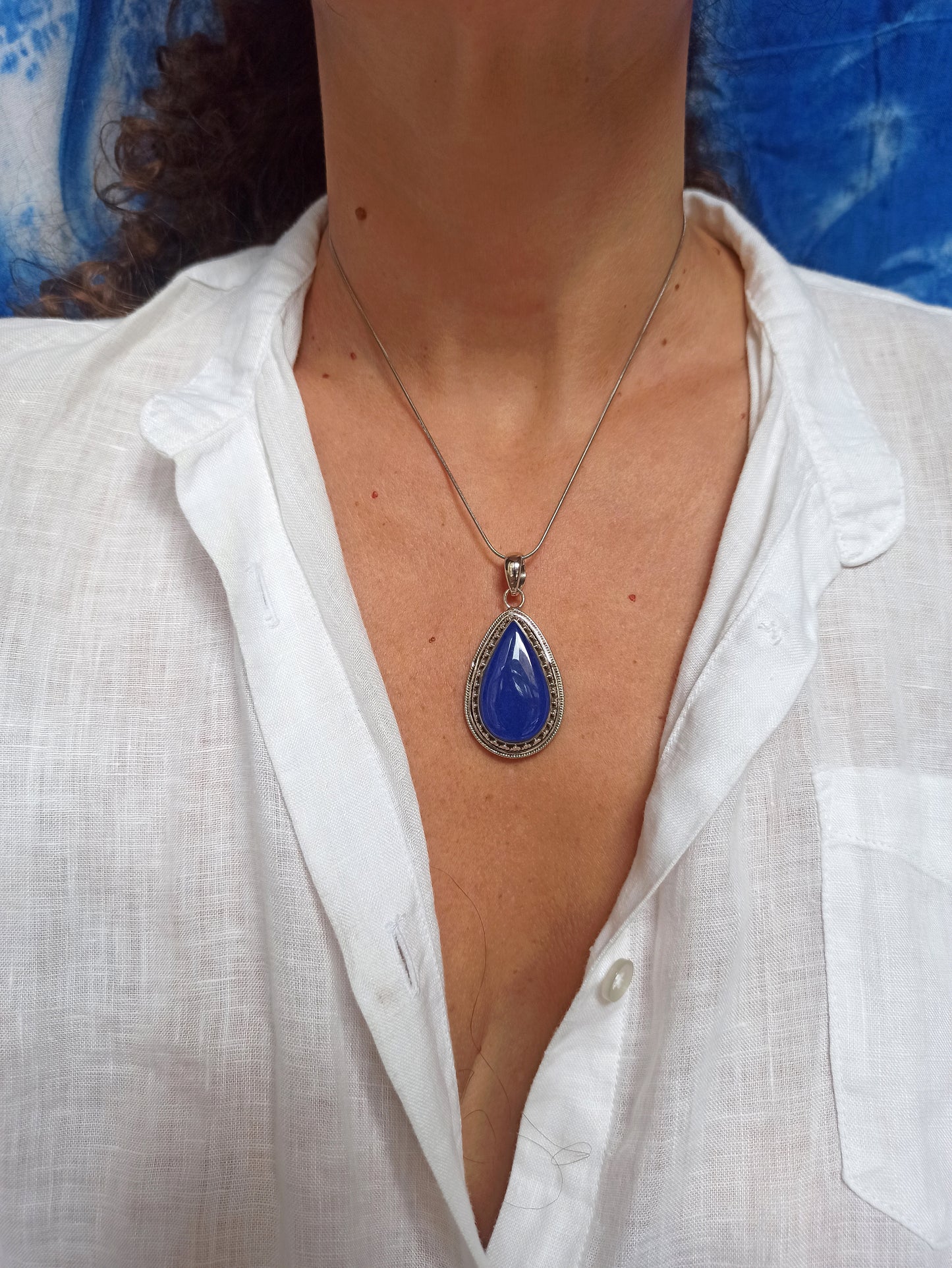 925 Silver Pendant Lapis 6L