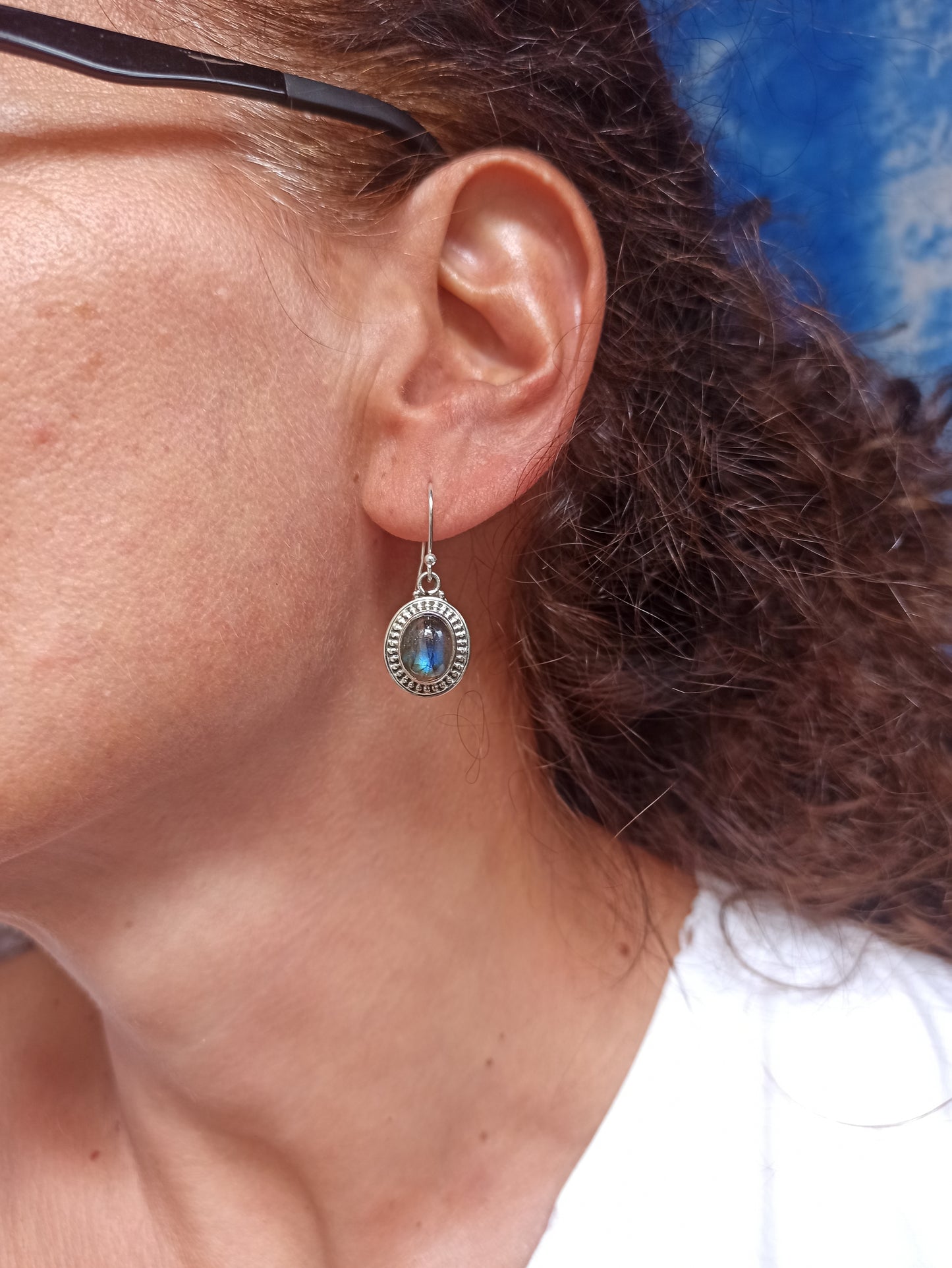 925 silver labradorite earrings R50