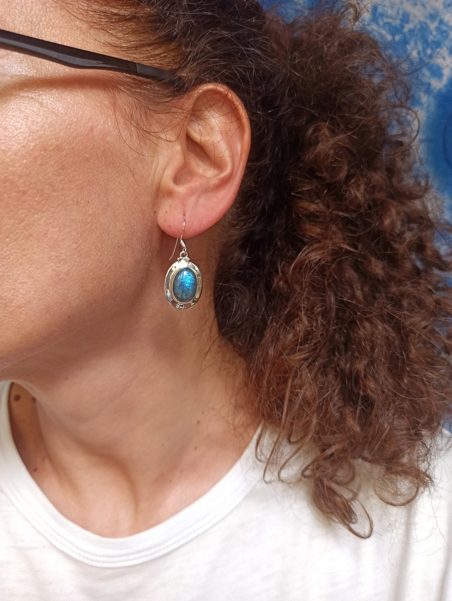 925 Silber Labradorit Ohrringe R14