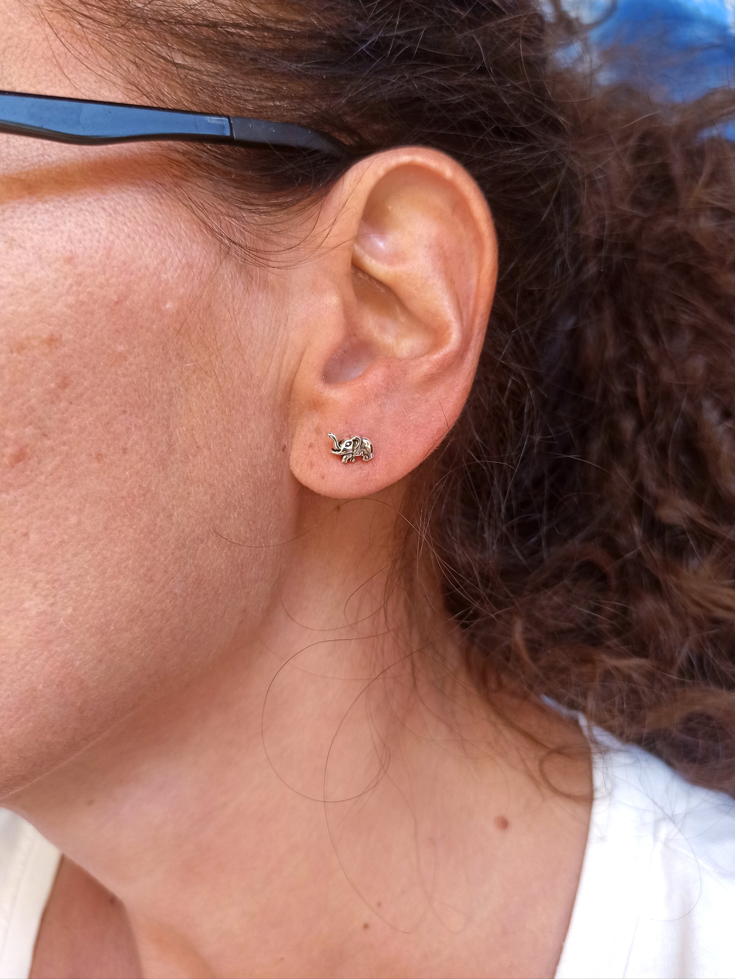 925 silver elephant single lobe earring