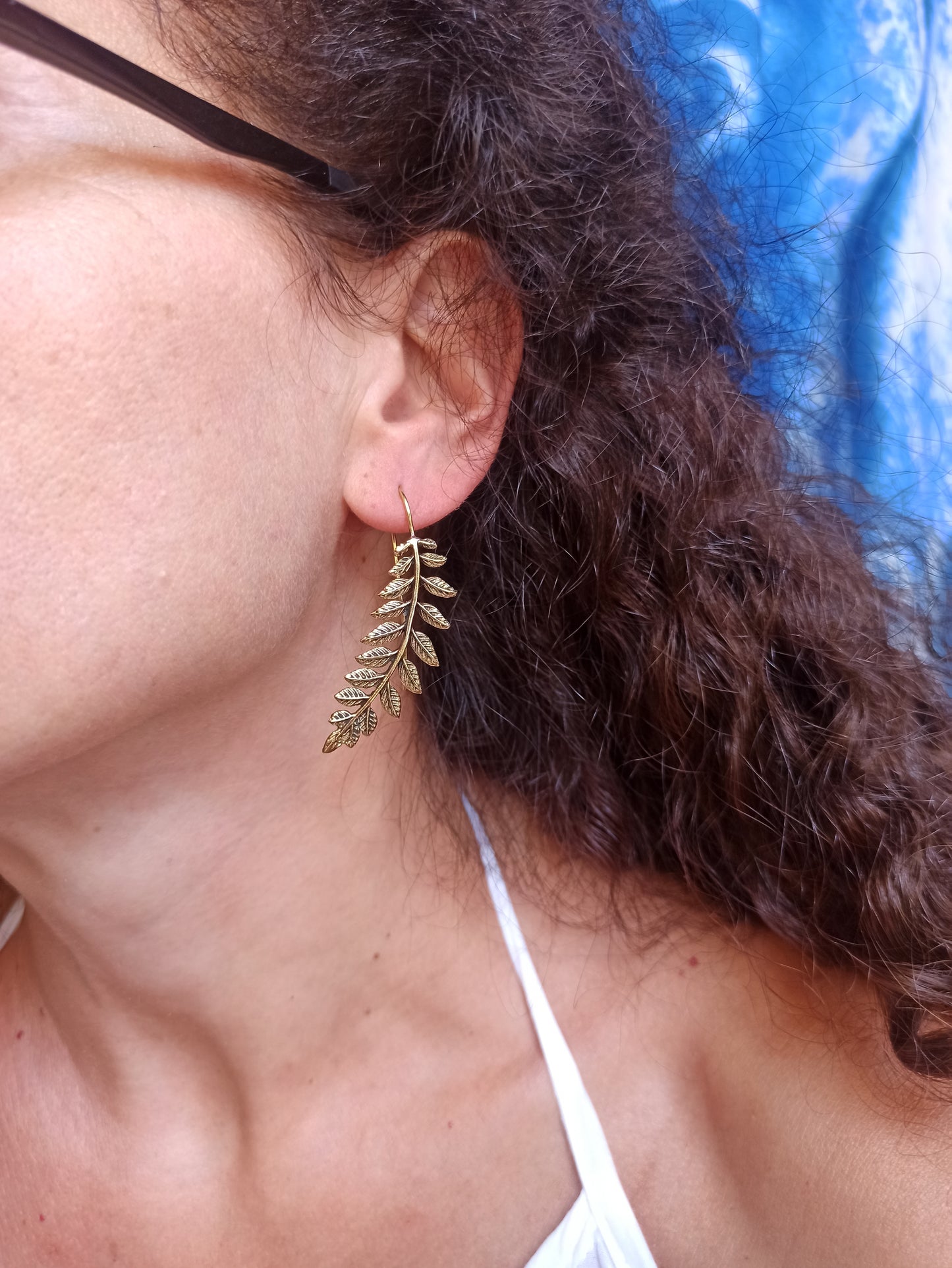 Golden leaves boho earrings