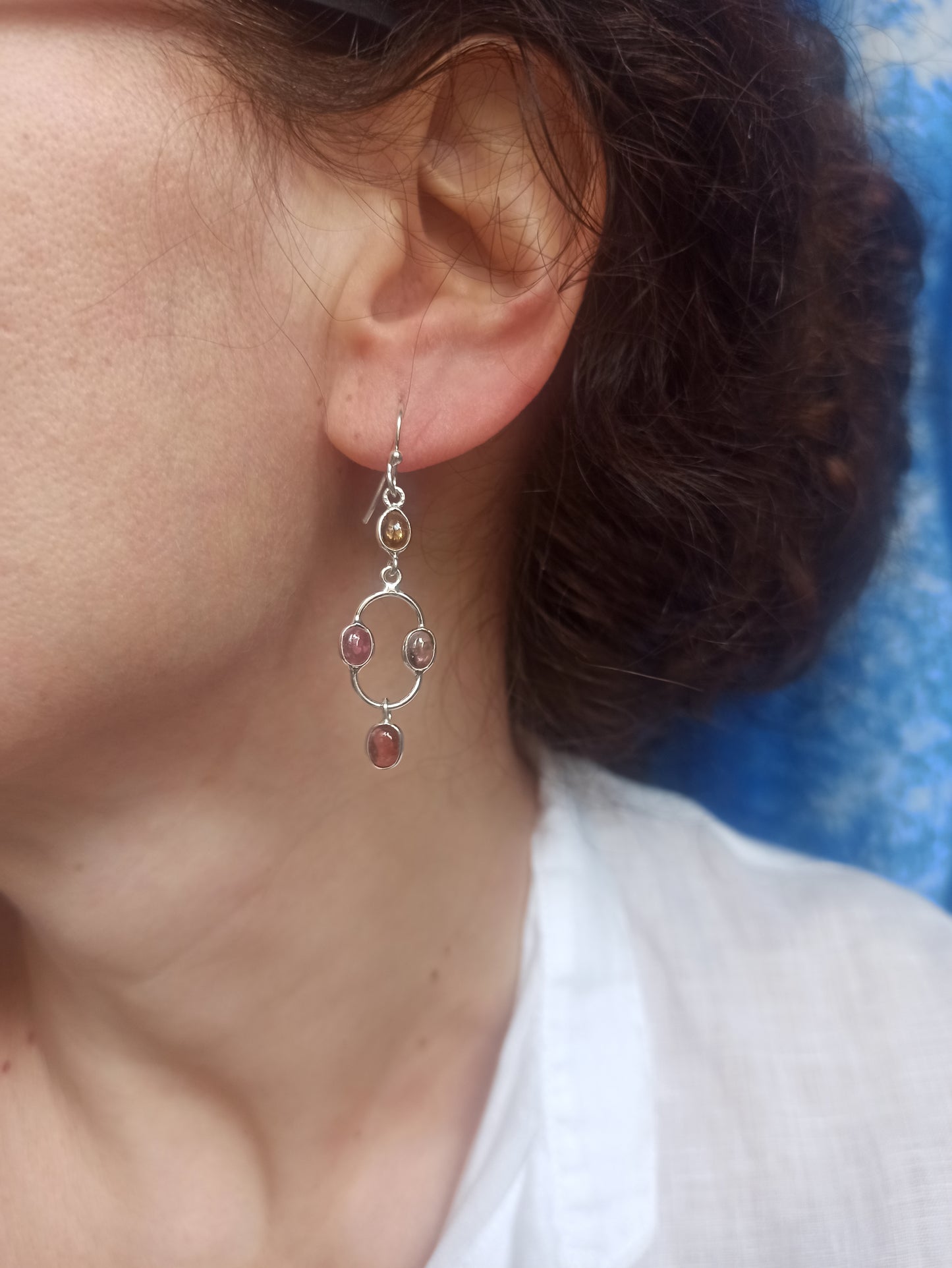 925 Silber Ohrringe Turmalin TA3