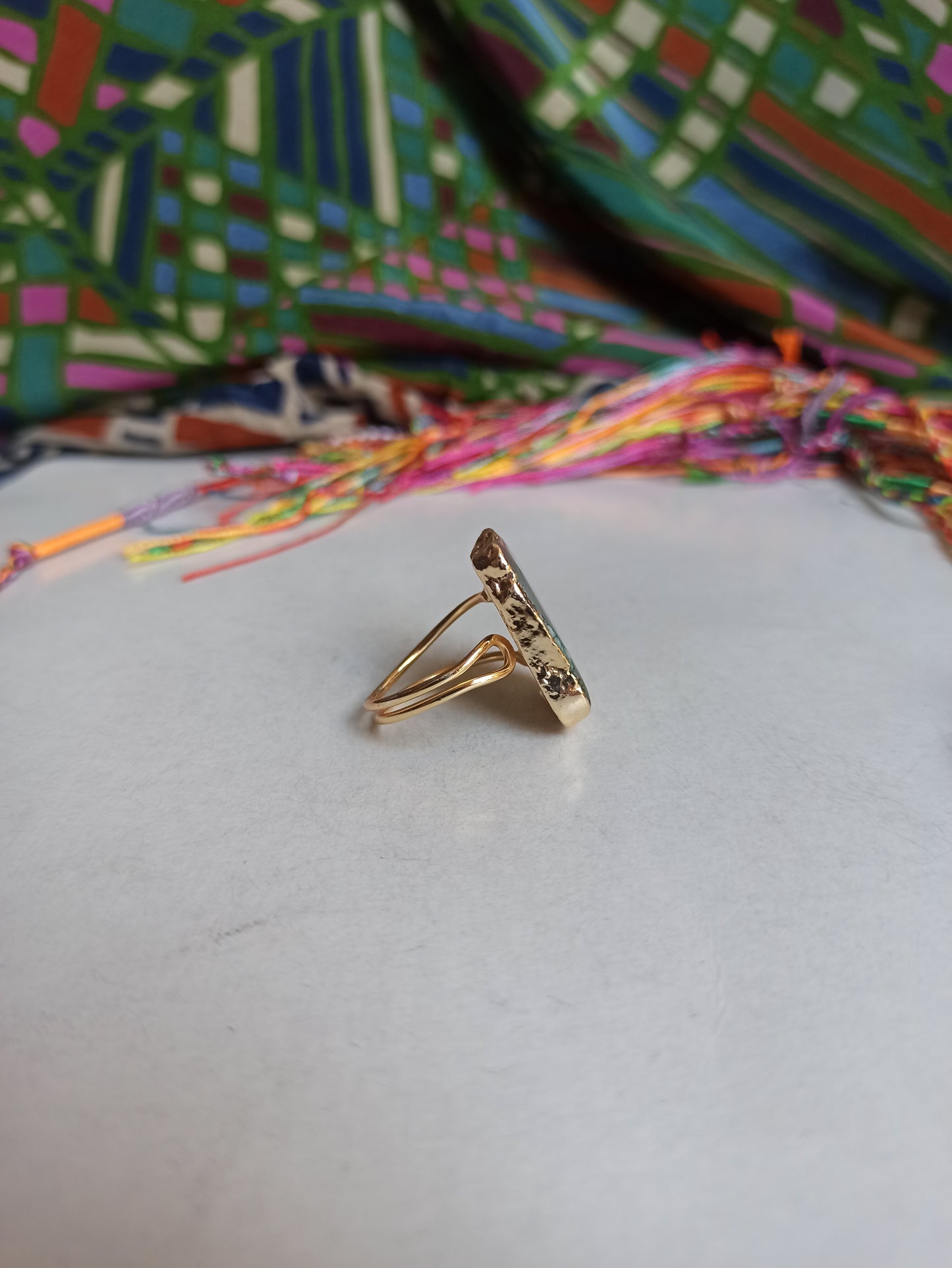 Golden agate ring