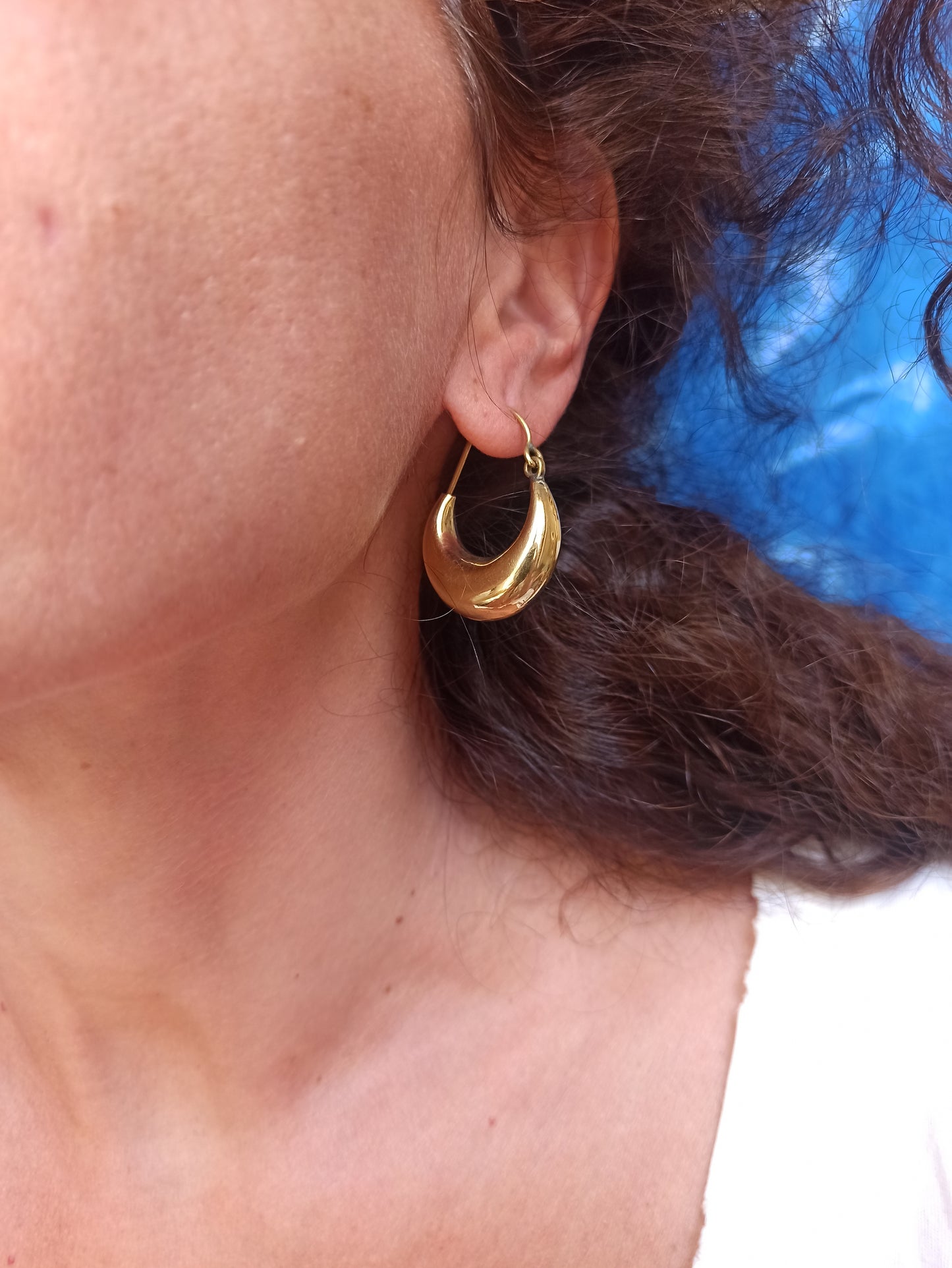 Medium Domed Gold Boho Earrings