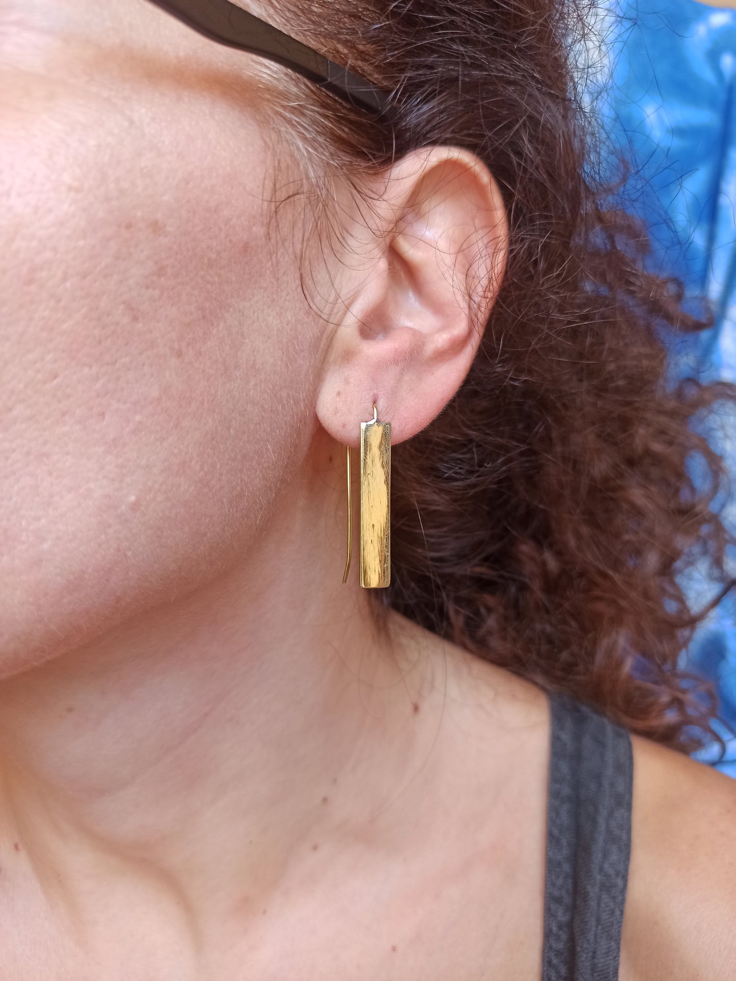 Gold Boho Dangle Bar Earrings