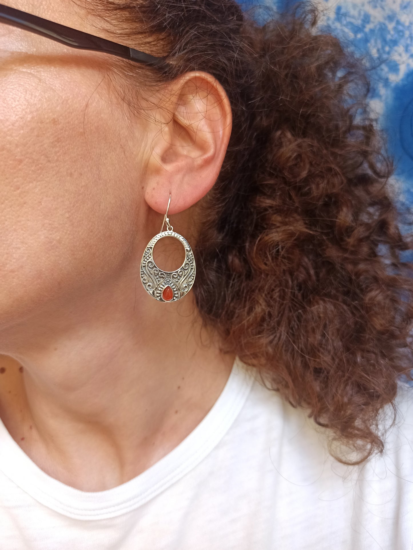 925 silver carnelian earrings R24