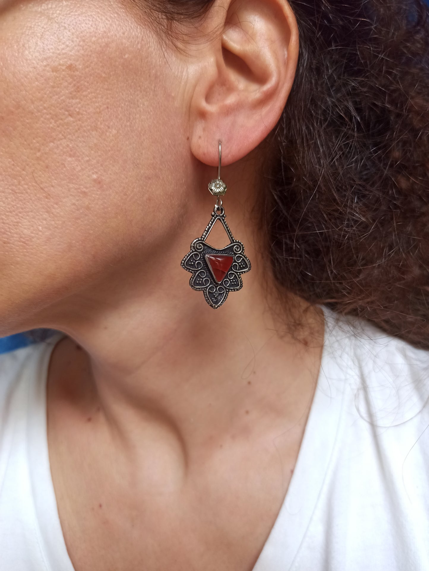 Antique Vintage Agate Earrings