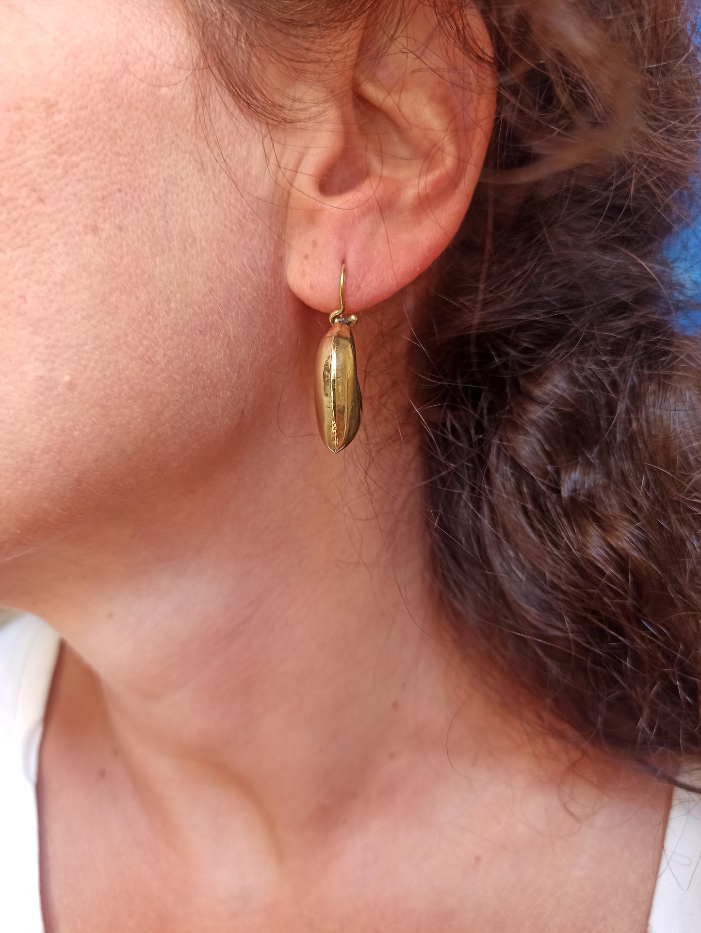 Boho golden stud earrings