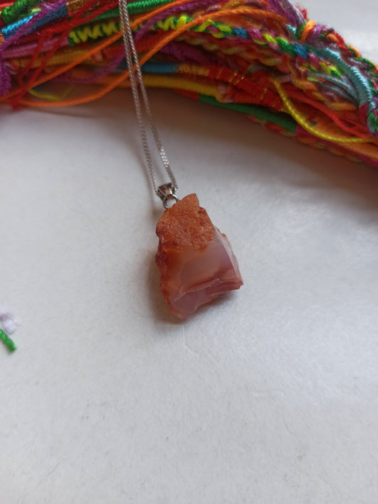 Raw carnelian pendant pendant