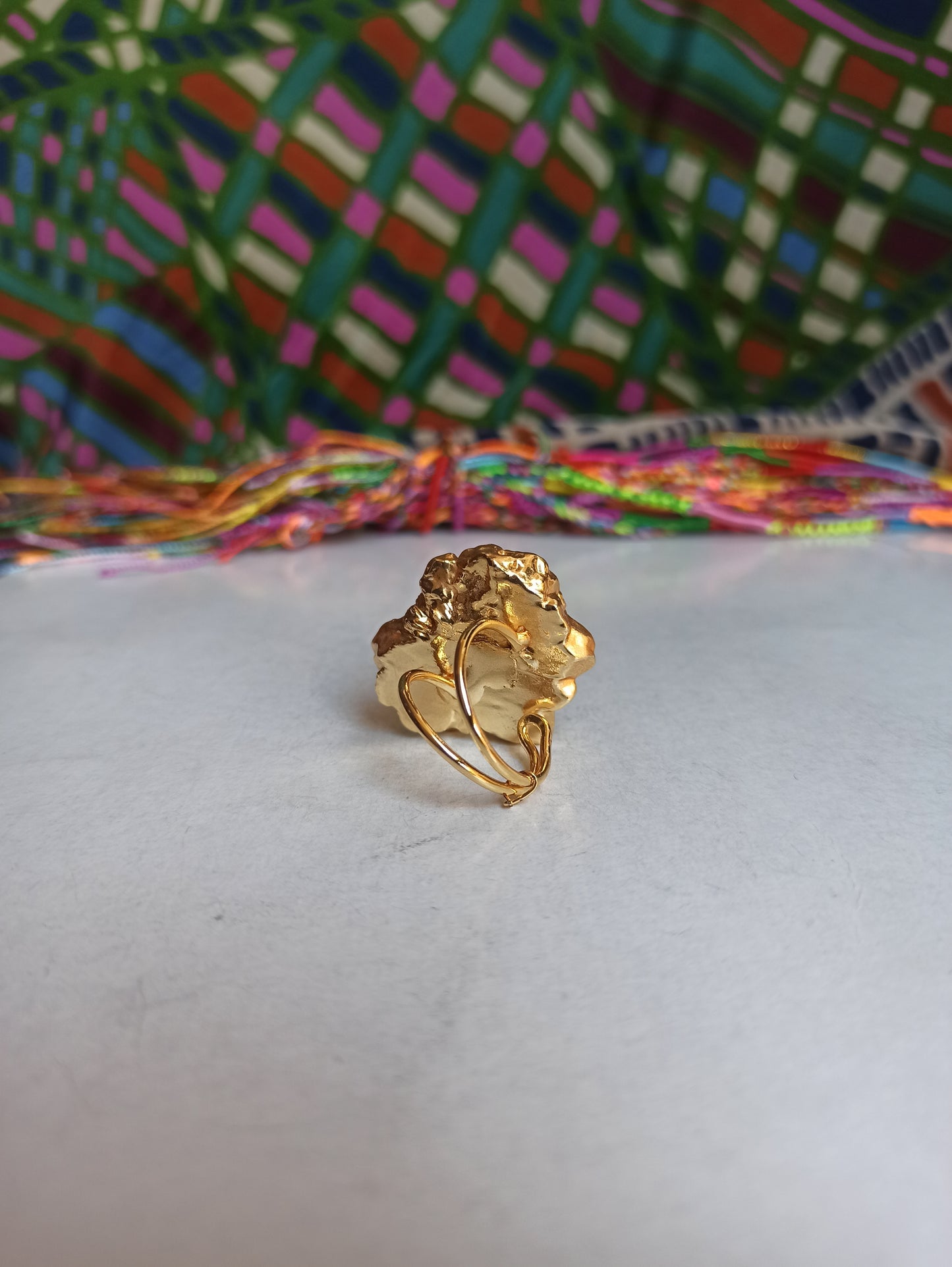 Golden agate ring