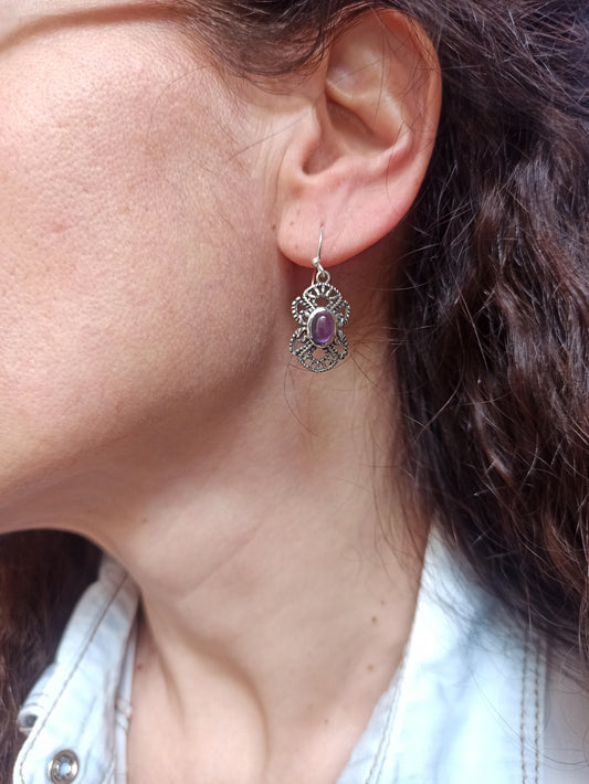 Orecchini argento925 ametista O32