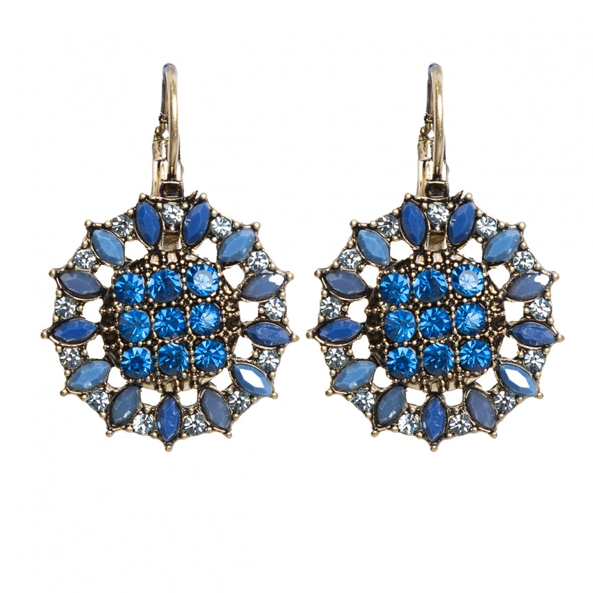 Blue silver earrings