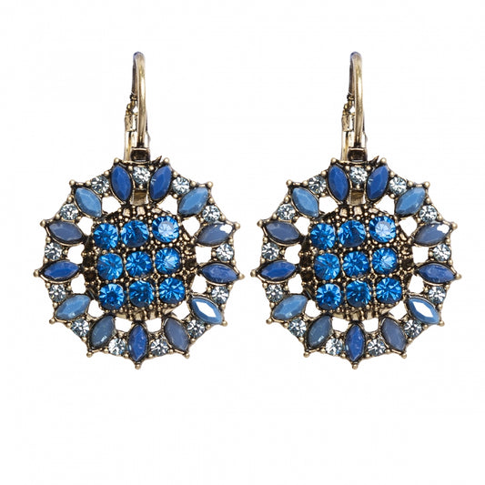 Blue silver earrings