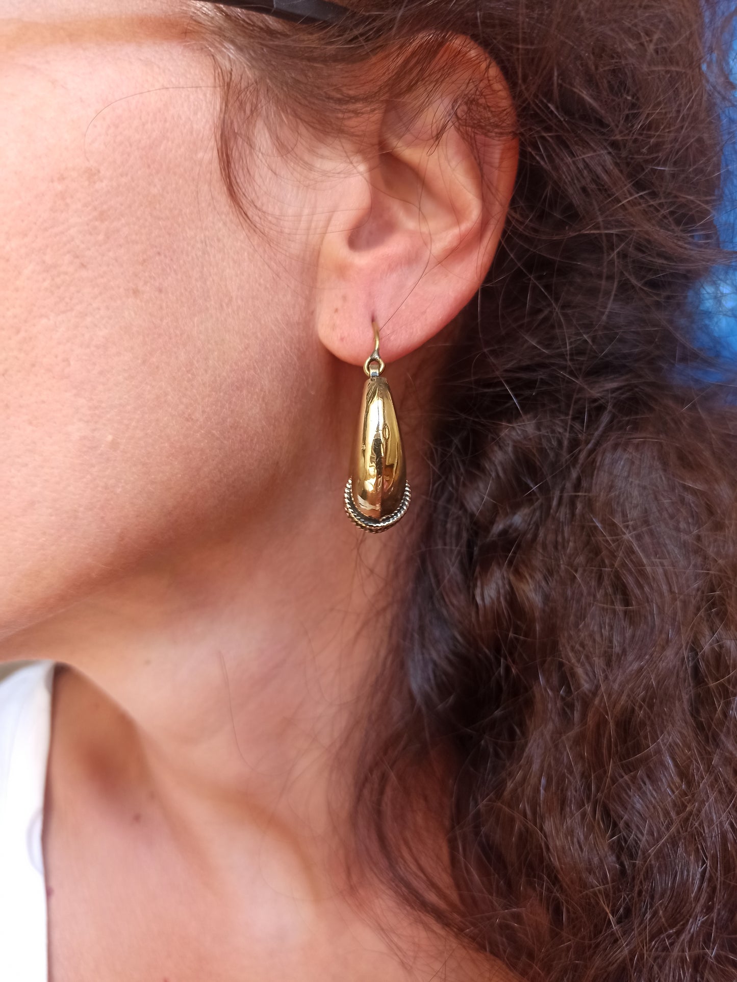 Tribal Gold Boho Earrings Domed